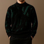 Gideon - Men's Distressed Crew Sweater in Brushed Wool