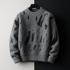 Gideon - Men's Distressed Crew Sweater in Brushed Wool
