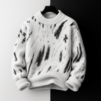 Gideon - Men's Distressed Crew Sweater in Brushed Wool