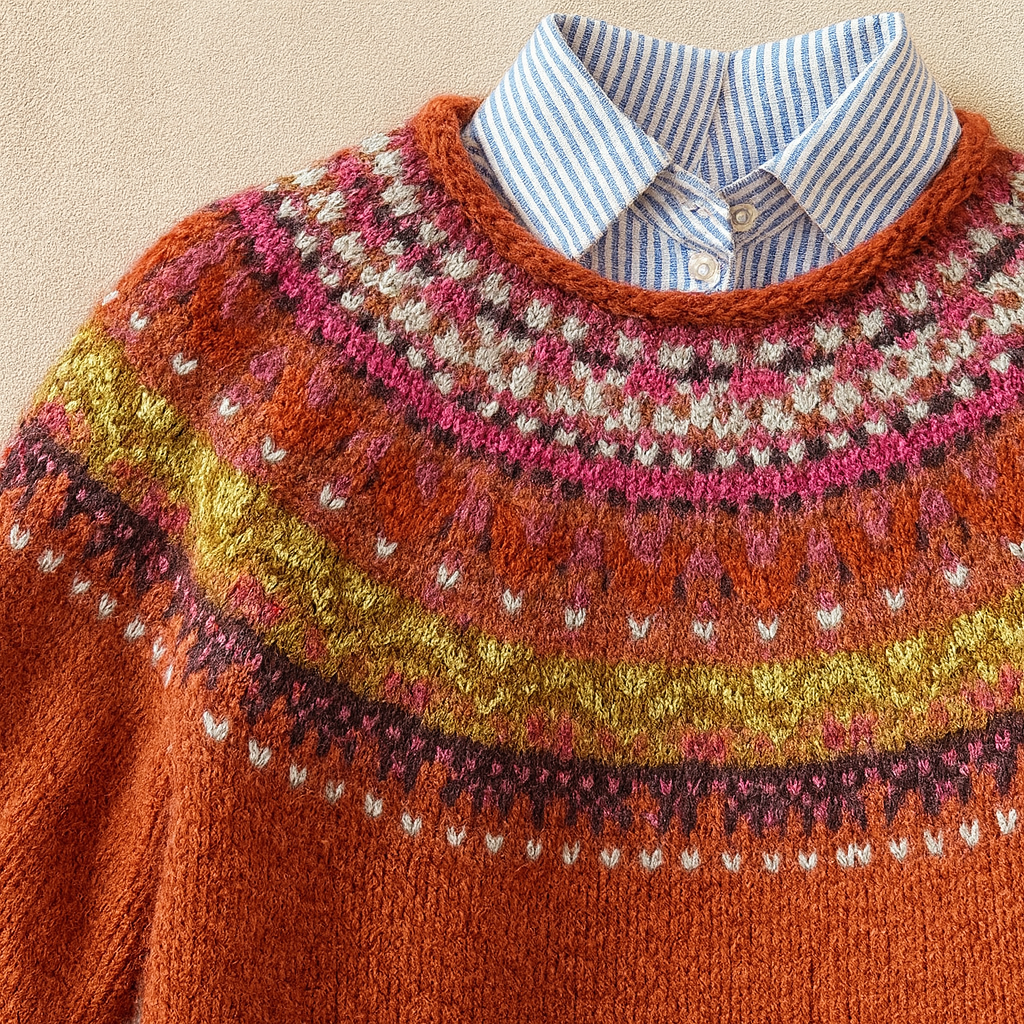 Hallie - Women's Fair Isle Crew-Neck Sweater
