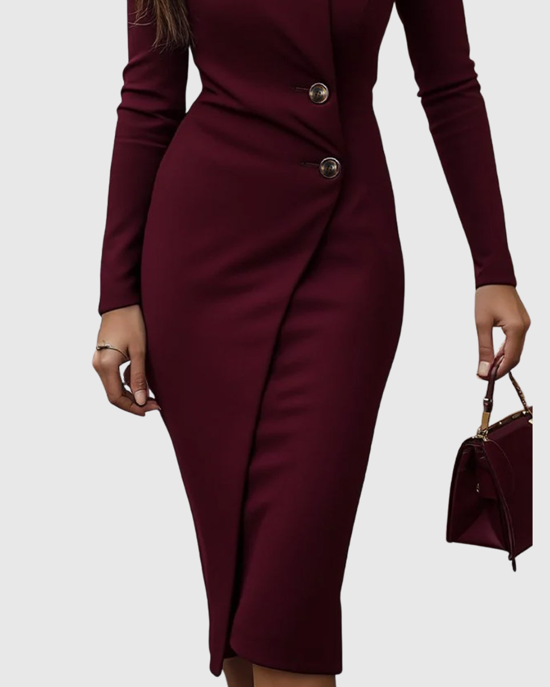 Harlow - Women's Button-Front Wrap Midi Dress 