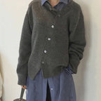 Hazel - Women's Collared Cashmere Cardigan with Ribbed Cuffs