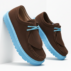 Henry - Men's Micro-Suede Platform Loafers with Lace Detail