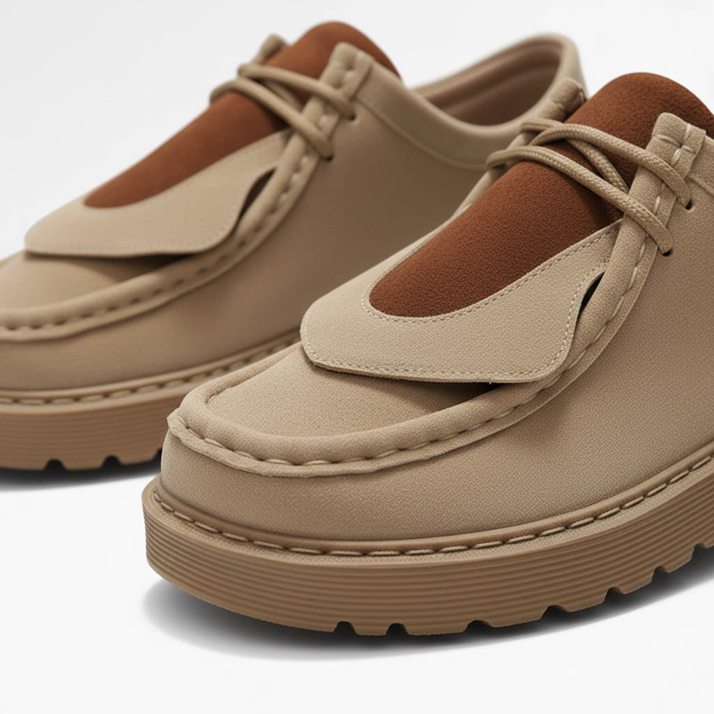 Henry - Men's Micro-Suede Platform Loafers with Lace Detail