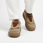 Henry - Men's Micro-Suede Platform Loafers with Lace Detail
