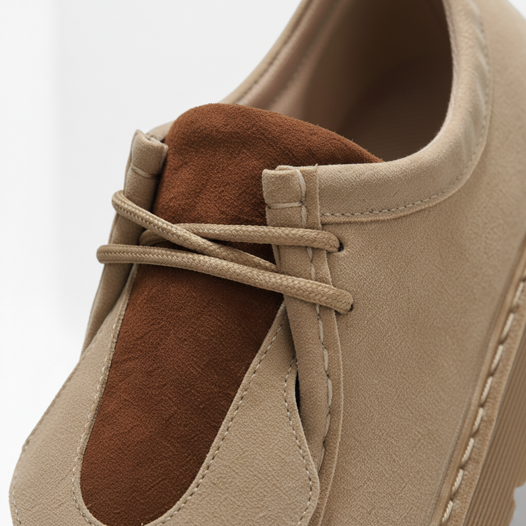 Henry - Men's Micro-Suede Platform Loafers with Lace Detail