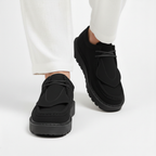 Henry - Men's Micro-Suede Platform Loafers with Lace Detail