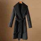 Isla - Women's Shawl Collar Quilted Puffer Coat with Self-Tie Belt