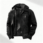 Jasper - Men's Drawstring-Hood Fleece Jacket with Zip Front