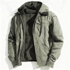 Jasper - Men's Drawstring-Hood Fleece Jacket with Zip Front