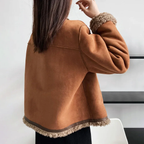 Jocelyn - Women's Faux Suede Jacket with Sherpa Lining