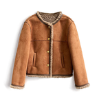 Jocelyn - Women's Faux Suede Jacket with Sherpa Lining