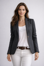 Jovelle - Women's Tailored Single-Button Blazer with Notched Lapels
