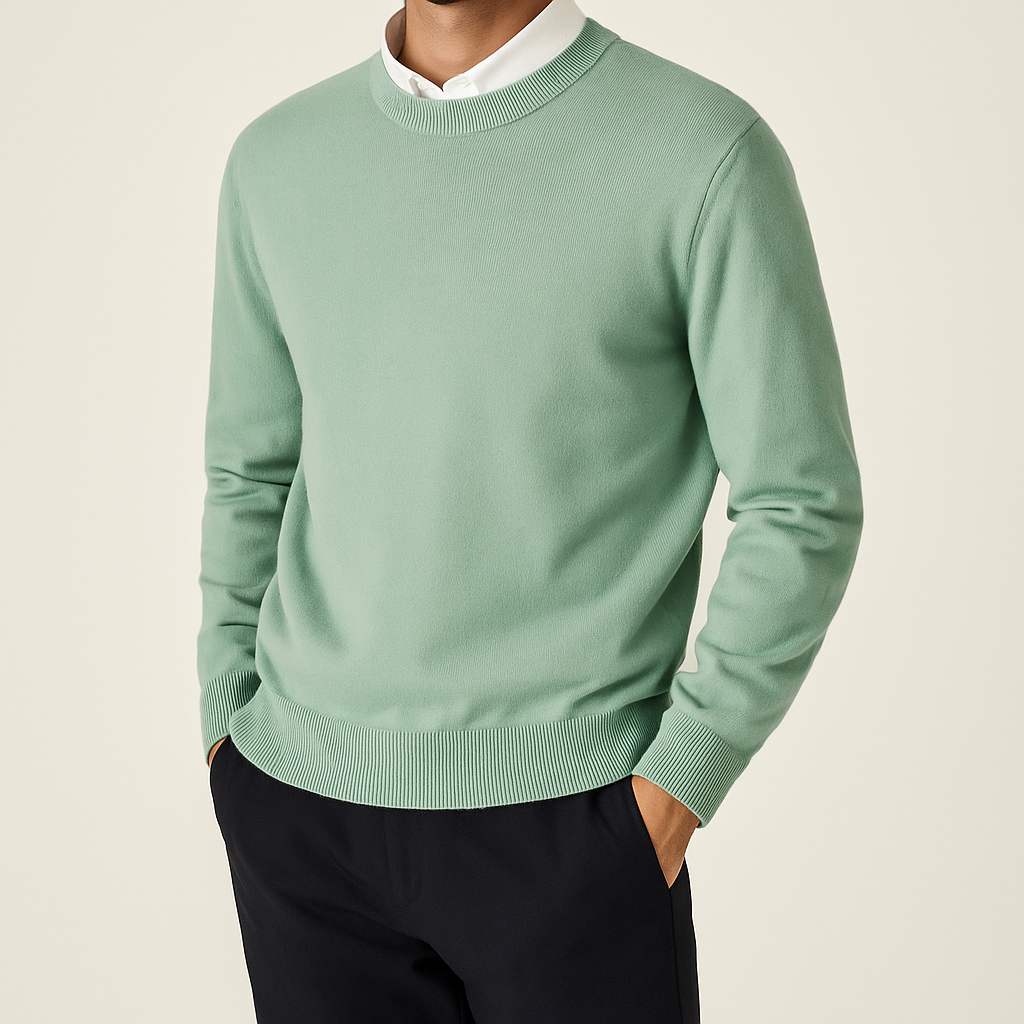Julius - Men's Cashmere Blend Crewneck with Ribbed Trim