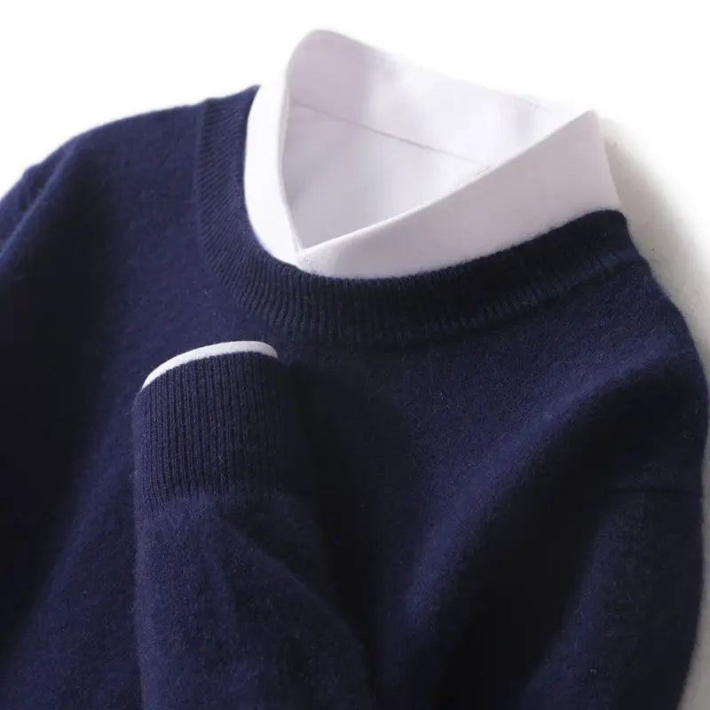 Julius - Men's Cashmere Blend Crewneck with Ribbed Trim