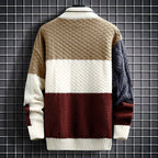 Kael - Men's Colorblock Mock Neck Sweater with Textured Panels