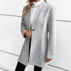 Karel - Women's Textured Longline Blazer with Single Button