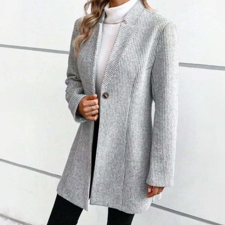 Karel - Women's Textured Longline Blazer with Single Button