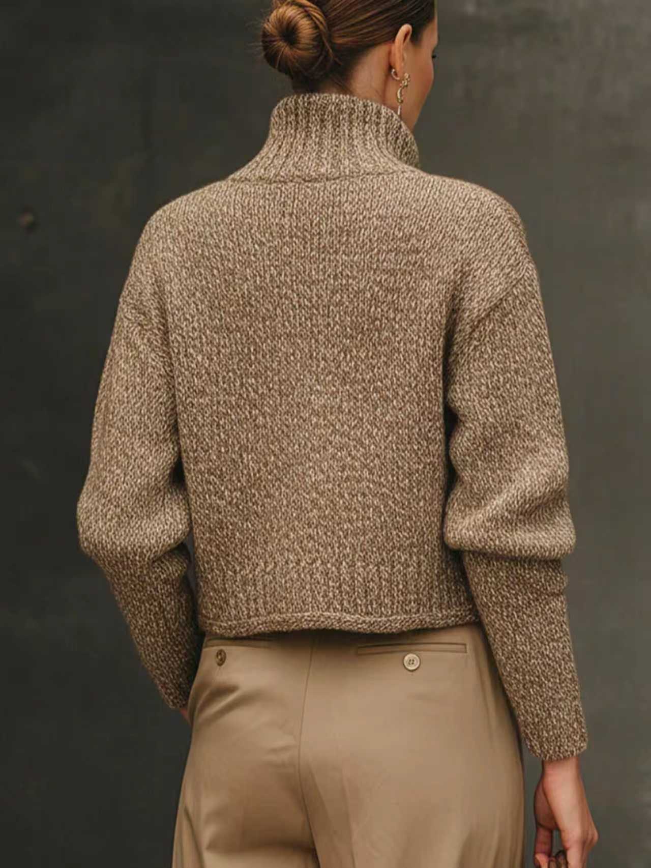 Kylee - Women's Pearl-Button Knit Cardigan with Textured Weave