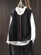 Lenore - Women's Colorful Button-Front Knit Vest