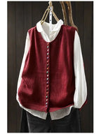 Lenore - Women's Colorful Button-Front Knit Vest