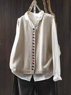 Lenore - Women's Colorful Button-Front Knit Vest
