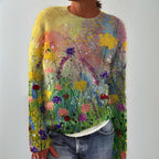 Lilith - Women's Floral Intarsia Crewneck Sweater