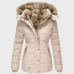 Linda- Women's Puffer Jacket with Faux Fur–Lined Hood