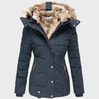 Linda- Women's Puffer Jacket with Faux Fur–Lined Hood