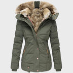 Linda- Women's Puffer Jacket with Faux Fur–Lined Hood