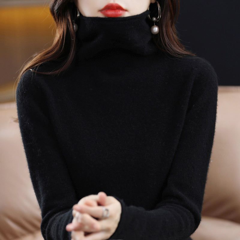 Lisa - Women's Turtleneck Fine-Knit Sweater