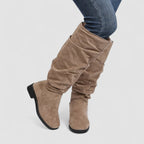 Lucinda - Women's Slouchy Suede Low Heel Boots 