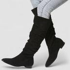 Lucinda - Women's Slouchy Suede Low Heel Boots 