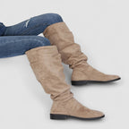 Lucinda - Women's Slouchy Suede Low Heel Boots 