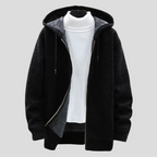 Magnus - Men's Chunky Knit Zip Hoodie with Fleece Interior