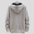 Magnus - Men's Chunky Knit Zip Hoodie with Fleece Interior