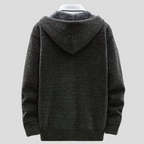 Magnus - Men's Chunky Knit Zip Hoodie with Fleece Interior