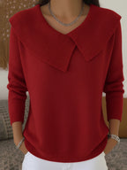 Marguerite - Women's Ribbed Oversized Collar Sweater