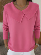 Marguerite - Women's Ribbed Oversized Collar Sweater