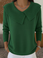 Marguerite - Women's Ribbed Oversized Collar Sweater