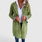 Marlene - Women's Relaxed Long Cardigan with Ribbed Cuffs