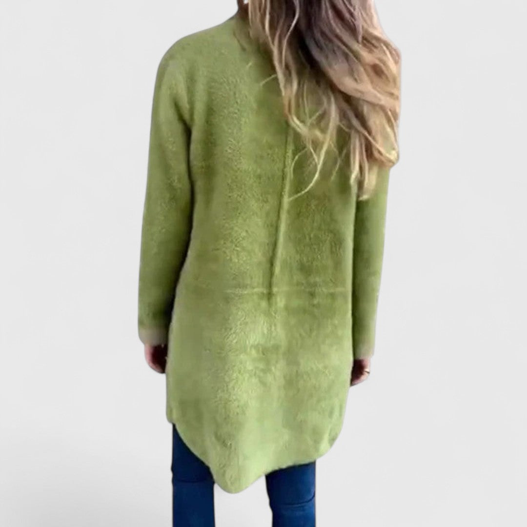 Marlene - Women's Relaxed Long Cardigan with Ribbed Cuffs