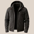 Matias - Men's Cotton Jacket with Suede Collar and Fleece Lining
