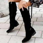 Mirabel - Women's Leather Pointed Toe Block Heel Boots 3