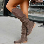 Mirabel - Women's Leather Pointed Toe Block Heel Boots 6