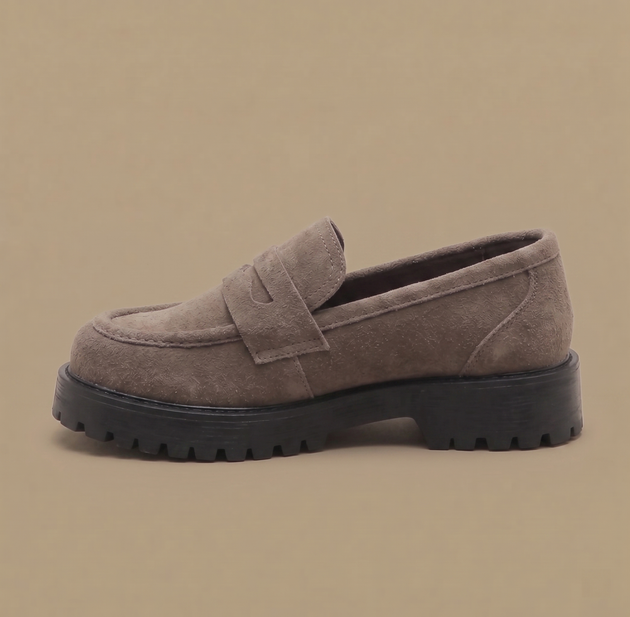 Mireya - Women's Suede Loafers with Chunky Lug Sole