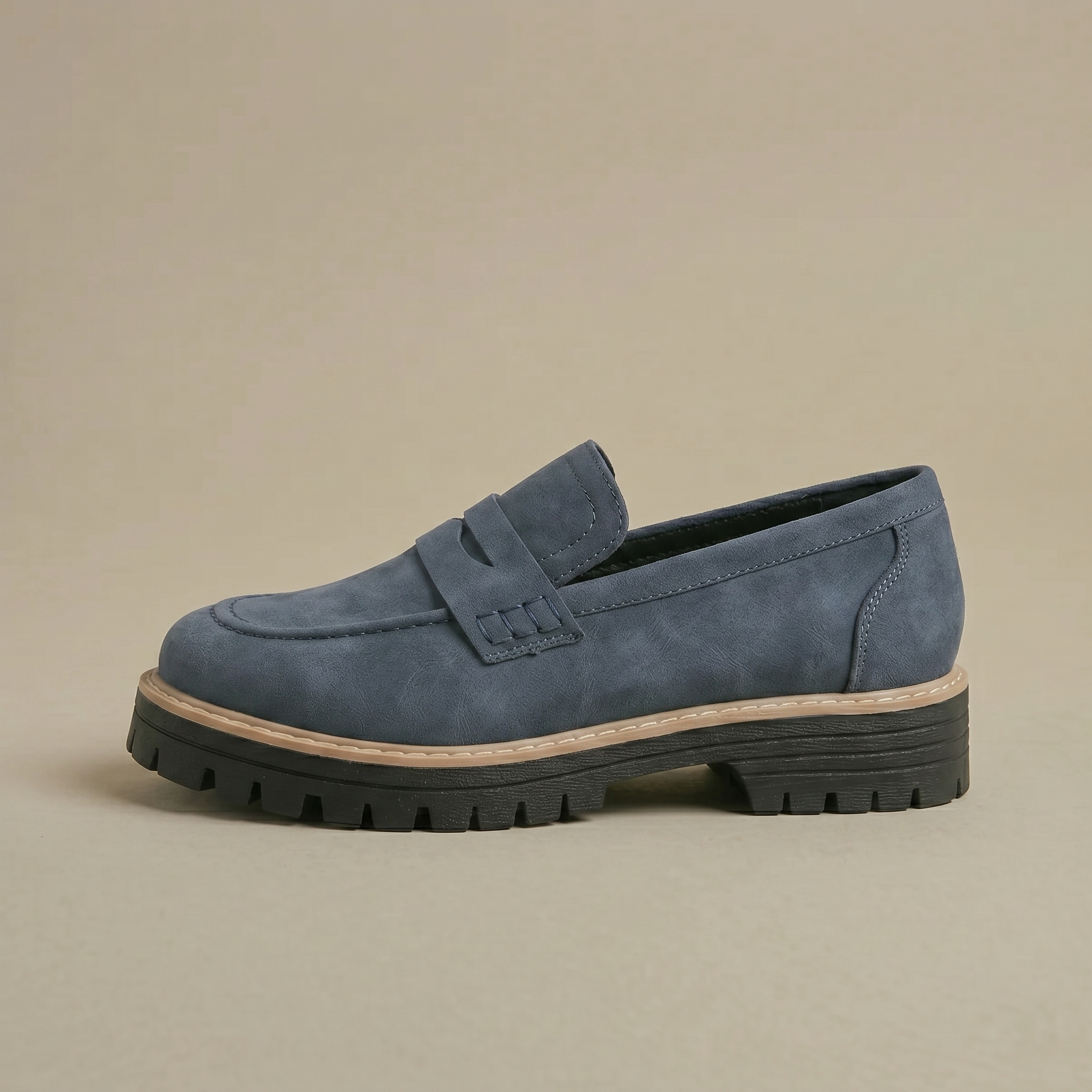 Mireya - Women's Suede Loafers with Chunky Lug Sole