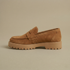 Mireya - Women's Suede Loafers with Chunky Lug Sole