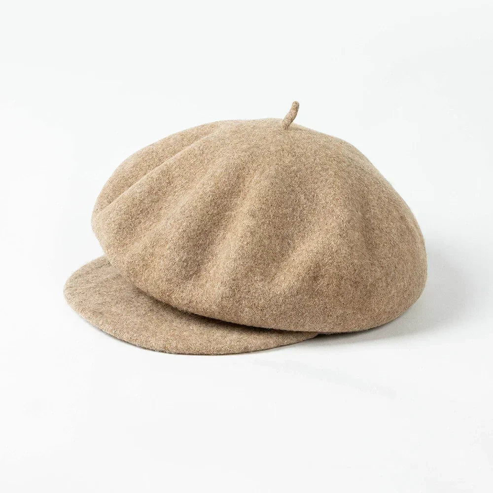 Natalia - Women's Wool Felt Beret with Dome Crown