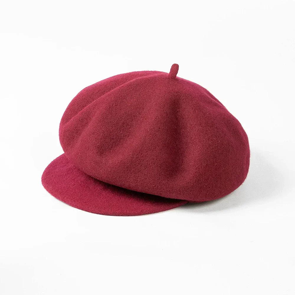 Natalia - Women's Wool Felt Beret with Dome Crown